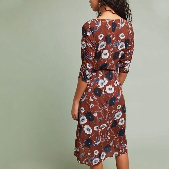 Anthropologie X FAITHFULL Anne Marie Aberdeen Midi Wrap Dress - Picture 2 of 7
